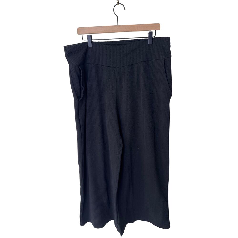 TOAD & CO Chaka Wide Leg Crop Pant COLOR: Black Texture Size XL - Picture 3 of 6